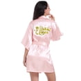 thumbnail image 2 of LYMAYTER Birthday Satin Robe‌ for Women's Short Kimono Summer Party Sleepwear Bathrobe S-2XL, 2 of 7