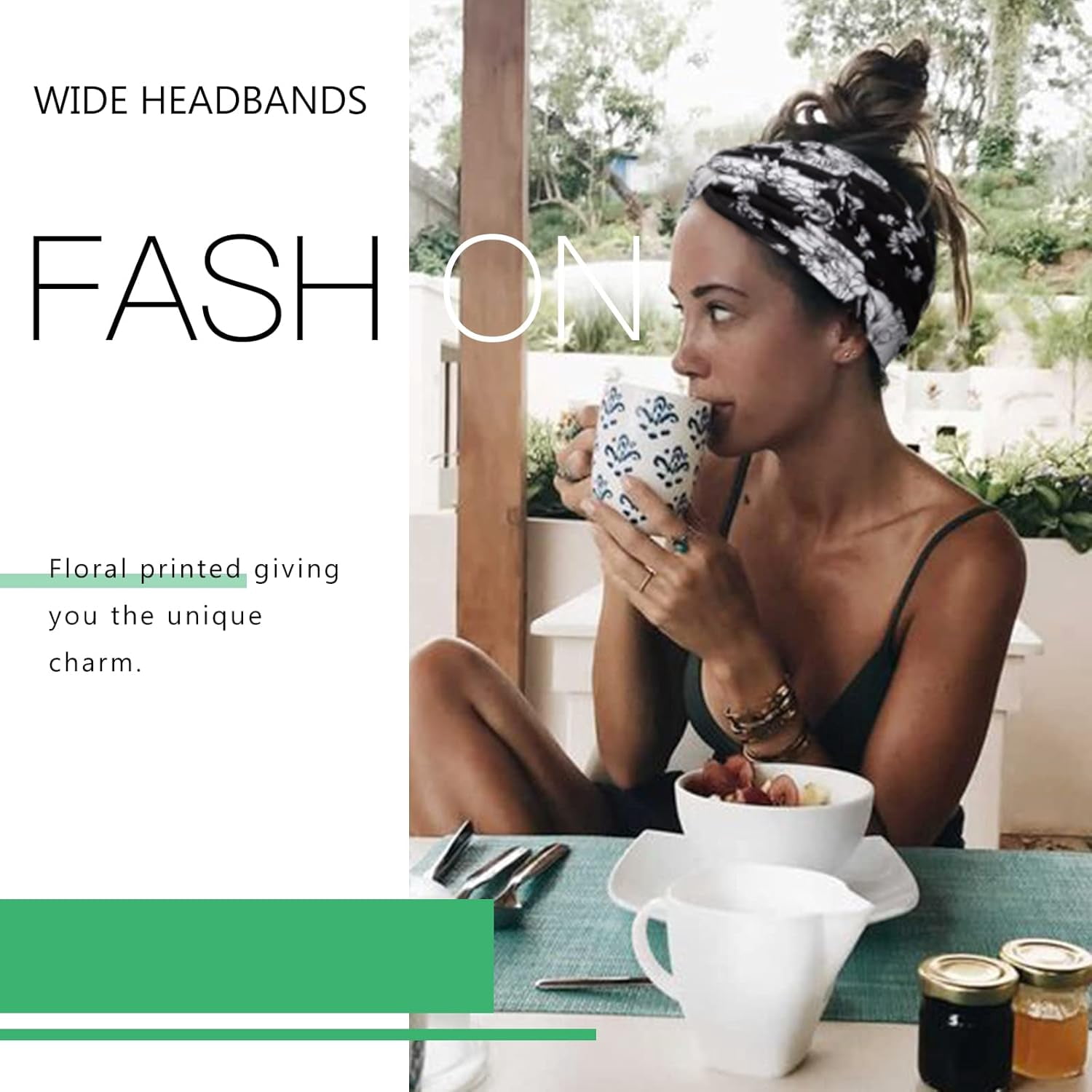 6-Pack Headbands for Women Wide 7 Inch - Non Slip Grip 