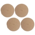 thumbnail image 1 of BRIGHTFUFU 4Ud Manteles Individuales Redondos Tejidos De Beige Para Con Protección Contra Calor, 1 of 8