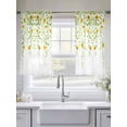 thumbnail image 4 of Sunflower Sheer Curtains 54 Inch Length 2 Panels Set, Spring Floral Summer Botanical Weeping Voile Window Treatment Rod Pocket Short Kitchen Curtains Drapes for Bedroom 52"x54"x2, 4 of 7