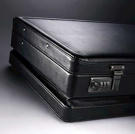 Bonded Leather Attache, Black, One Size