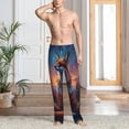 thumbnail image 3 of Cauagu Starry Sky Meditating Fox Mens Pajama Pants Sleep & Lounge Pants,PJ Bottoms with Pockets-, 3 of 7