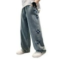 thumbnail image 4 of MKHSQHDG Boys' Jeans Oversized Baggy Jeans Cargo Relaxed Denim Trousers with Elastic Waistband 13-14 Years, 4 of 8