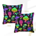 thumbnail image 3 of Bingfone Decorative Pillow Covers 16"X16" Bright Mushrooms Couch Pillow Cases Modern Farmhouse Covers For Couch Sofa Bed, 3 of 9