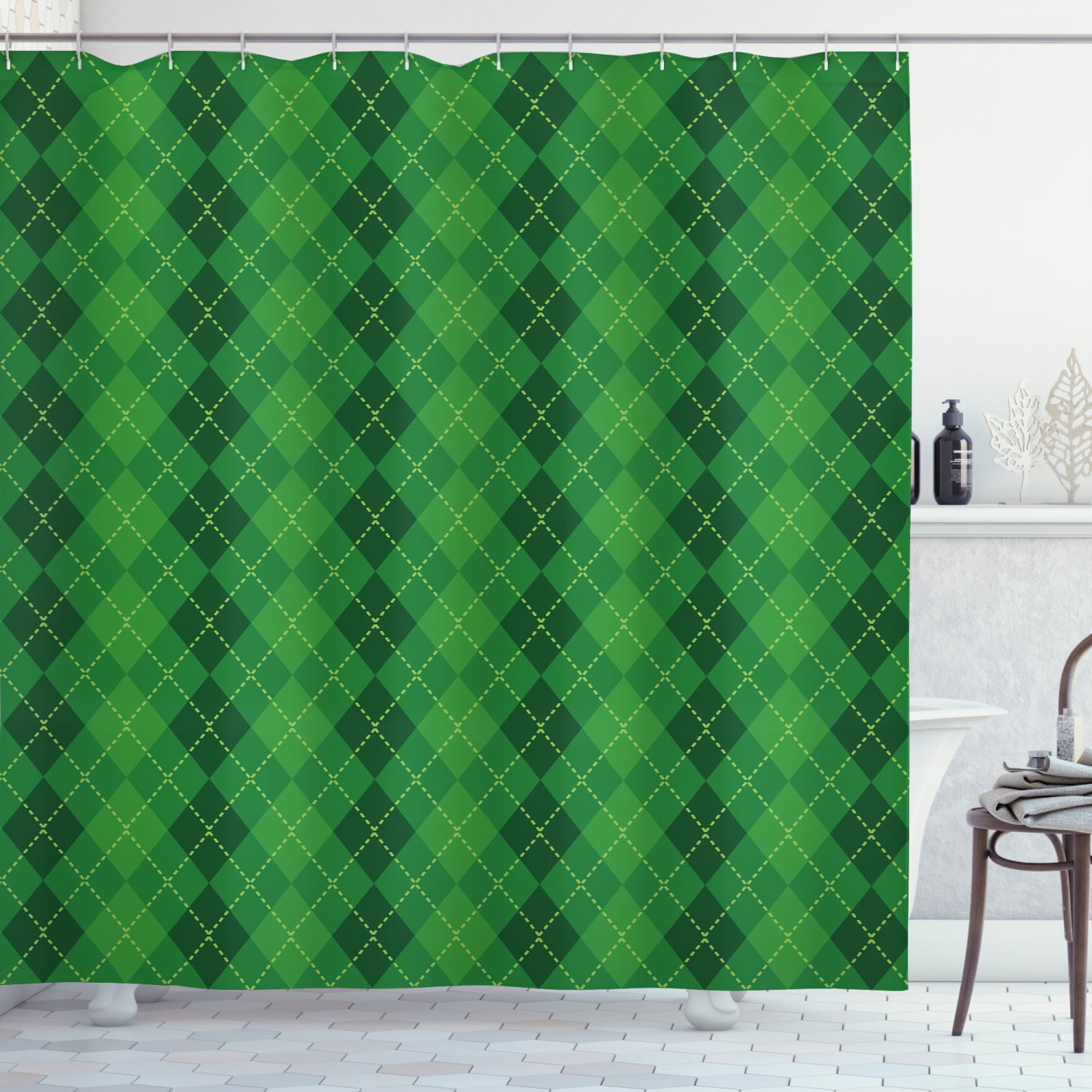 Details about   Plaid Bathroom Curtain Waterproof Shower Bathroom Polyester Plastic Hooks 