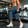 thumbnail image 5 of QIbmong Capri Sweatpants for Men Comfy Elastic Waist Drawstring Active Pants Breathable Summer Shorts with Pockets, 5 of 9