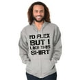 thumbnail image 4 of Flex But Like This Funny Gym Exercise Zip Hoodie Sweatshirt Men Brisco Brands X, 4 of 6