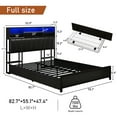 thumbnail image 2 of ANPOO LED Queen Size Bed Frame with with Charging Outlets & Storage Headboard, Metal Platform Bed with 4 Drawers & 6 Bookcase Storage, No Box Spring Needed, Noise-Free, Black, 2 of 9
