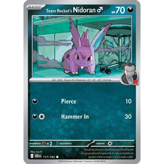 Pokemon Destined Rivals Common Team Rocket's Nidoran♂ #117