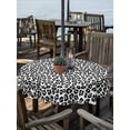thumbnail image 2 of Outdoor Tablecloths with Umbrella Hole & Zipper, Black Abstract Art Round Tablecloth 54 Inch, Elegant Modern Art Luxury Waterproof Table Cloth, Patio/Pool/Picnic Table Covers, 2 of 8