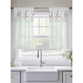 thumbnail image 5 of Spring Floral Sheer Curtains 54 Inch Length 2 Panels Set, Watercolor Flowers Green Lines Minimalist Voile Window Treatment Rod Pocket Short Kitchen Curtains Drapes for Bedroom 52"x54"x2, 5 of 7