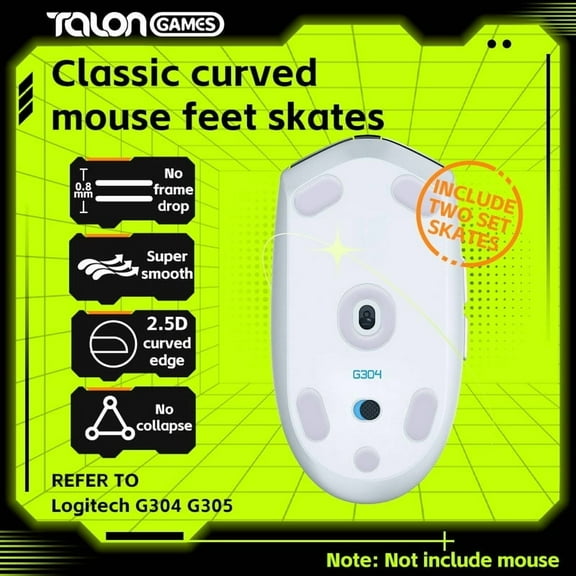 TALONGAMES Mouse Feet Skates For Logitech G304&G305 Wireless Gaming Mouse, Gray, 2Sets