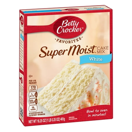 (2 pack) Betty Crocker Super Moist White Cake Mix, 16.25 (Best Moist Lemon Pound Cake)