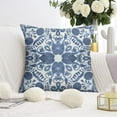 thumbnail image 5 of Boho Ethnic Floral Blue and White Vintage Throw Pillow Covers 20"x20", Set Of 4, Linen Study Sofa Cushion Cover Indoor Living Room Home Decor, 5 of 7