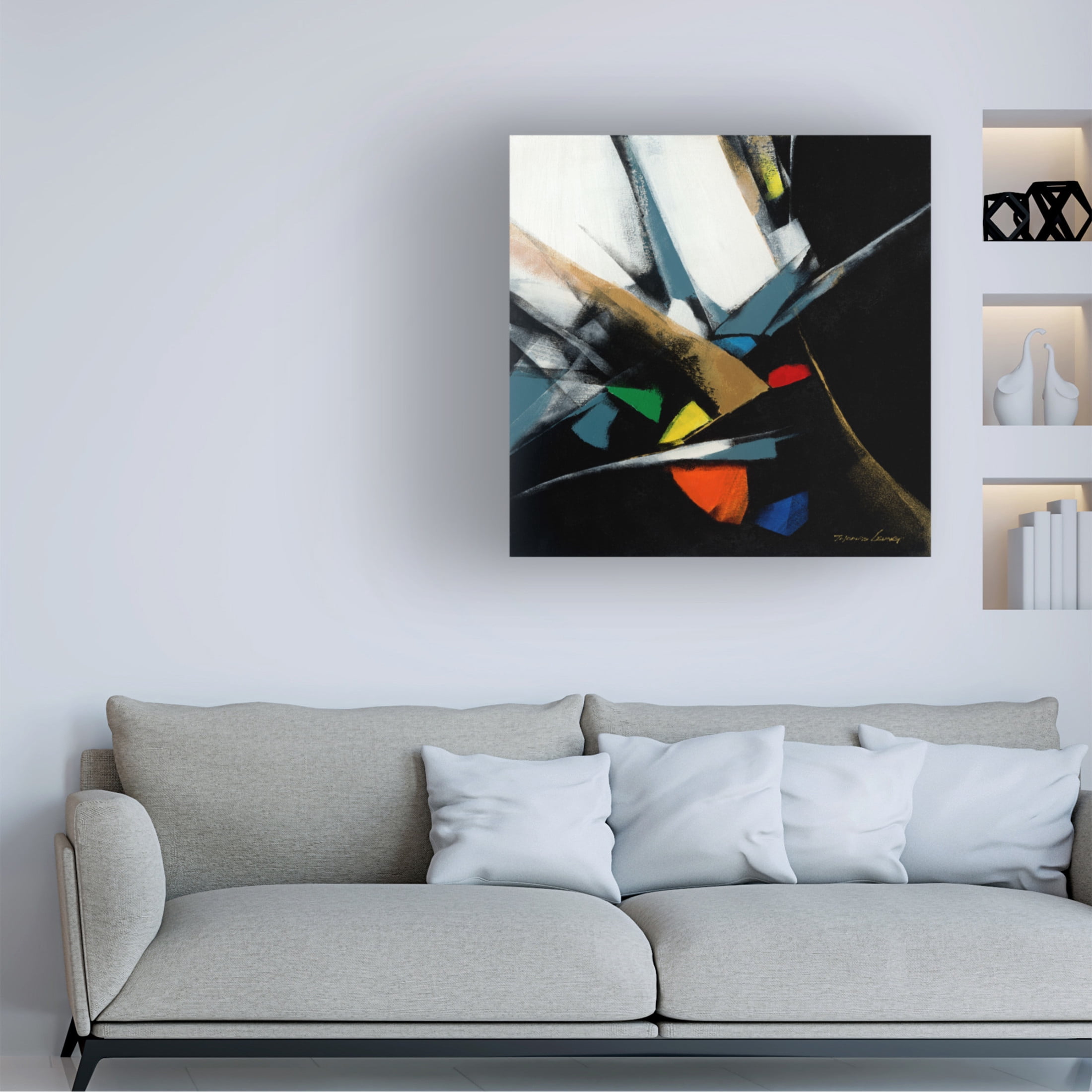 Canvas Wall Art - Thomas Leung 'Color Block 2' Wall Art for Living Room, Bedroom, or Office Décor by Trademark Fine Art - 35 x 35 Inches