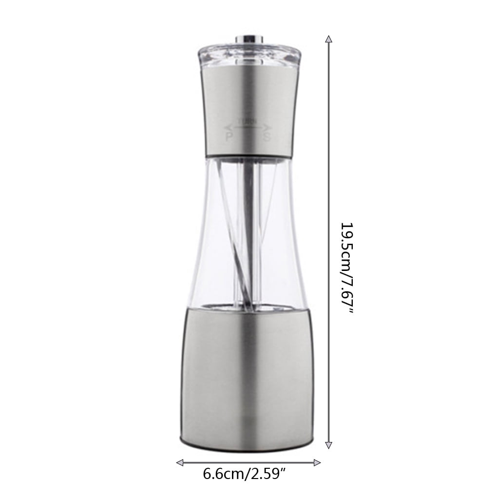 Geemin Stainless Steel Salt Pepper Grinder Set Shaker Adjustable Coarseness Refillable