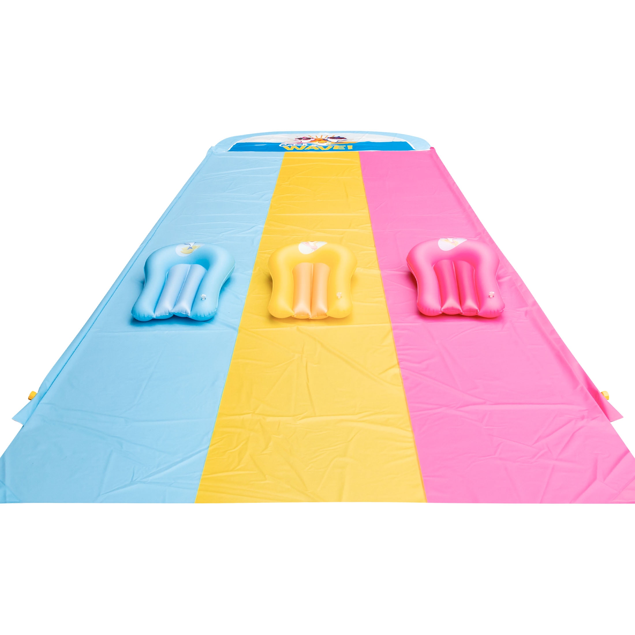 Baby Shark Triple-Lane Water Slide + (3) Inflatable Boogie Boards for Summer Water Play for Toddlers & Children Age 2+