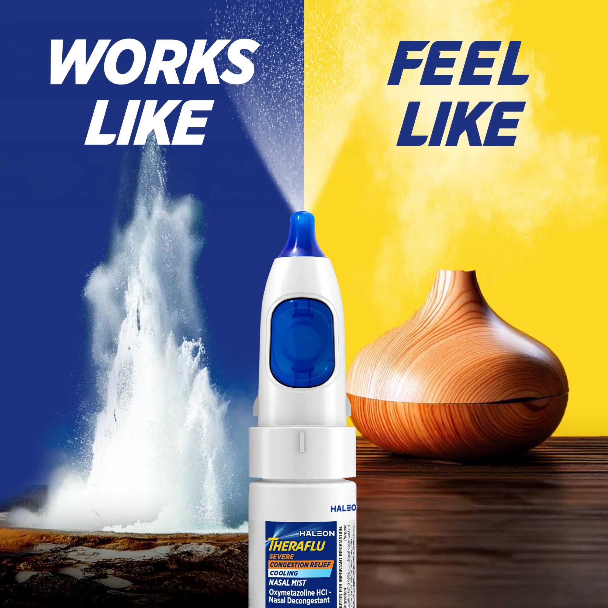 (3 pack) Theraflu Severe Congestion Relief Nasal Mist + Cooling, Ultra-Fine Mist, 0.34 Fl Oz