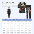 thumbnail image 5 of Men's Pajamas Set Crew Neck Loungewear Sleepwear Short Sleeve Top Pants Pj Sets, Owl Starry Sky Art, 5 of 6