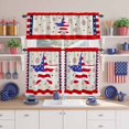 thumbnail image 2 of Independence Day Kitchen Curtains Valances 3 Piece Set, Flag Day Retro Blue Red Star Fireworks Stripes Rod Pocket Tier Curtain and Valance Drapes for Small Window 36 Inch Length for Bedroom Cafe, 2 of 9
