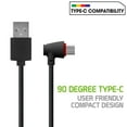 thumbnail image 3 of Cellet USB Cable Compatible with Samsung Galaxy A15 5G - 90 Degree Right Angle Fast Charging Data Sync USB-C to USB-A (Type-C to Type-A) Cable - 4 Feet - Black, 3 of 7