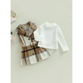 thumbnail image 4 of Toddler Girl 2Pcs Fall Outfits, Long Sleeve Knit Tops and Sleeveless Belted Coat Set, 2-7T, 4 of 9