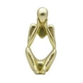 thumbnail image 2 of GUOOL Abstract Sculpture Handmade Resin Thinking Man Home r rative Figure Hand Gold, 2 of 8