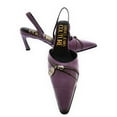 thumbnail image 4 of Versace Jeans Couture Lilac  Embossed Zipper Pointed Toe High Heel Slingback-7 for Womens, 4 of 4