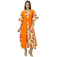 thumbnail image 5 of Bimba Rayon Long Kaftan Printed Maxi Floral Caftan Boho Chic Beach Night Coverup, 5 of 8