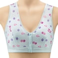 thumbnail image 2 of OJinShaWanO Yoga Tops with Built in Bra Long Sleeve Middle Aged and Elderly Bra Bra Without Rims Gathered Side Closed Vest Style Mother Bra Ice Silk Front Button Printing Thin, 2 of 4