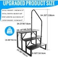 thumbnail image 2 of RV Step Stool, 3 Step Ladder, Hot Tub Steps with Handrail, Portable Pool Ladder, 660Lbs Heavy Duty Ladder Shelf Outdoor Mobile Home Stairs for Camper/Porch/SPA Pool/Pet Stairs(1 Pack), 2 of 6