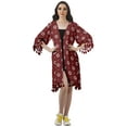 thumbnail image 3 of Moomaya Front Open Printed Shrug 3/4 Sleeve Georgette Beach Cover Up For Women, 3 of 6