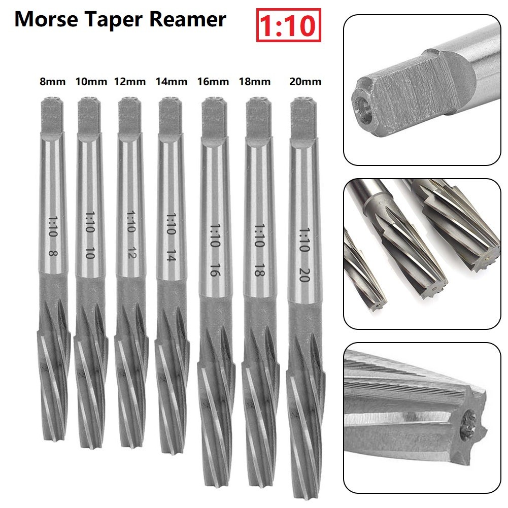 QXKE 1:10 Morse Taper Reamer Tapered Chucking Spiral Reamer HSS 8/10/12/14/16/18/20mm - image 4 of 5