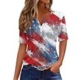thumbnail image 2 of 250th Anniversary USA Shirt Short Sleeve Shirts for Women Womens Tops T Sunflower Print Flag Blouse, 2 of 5