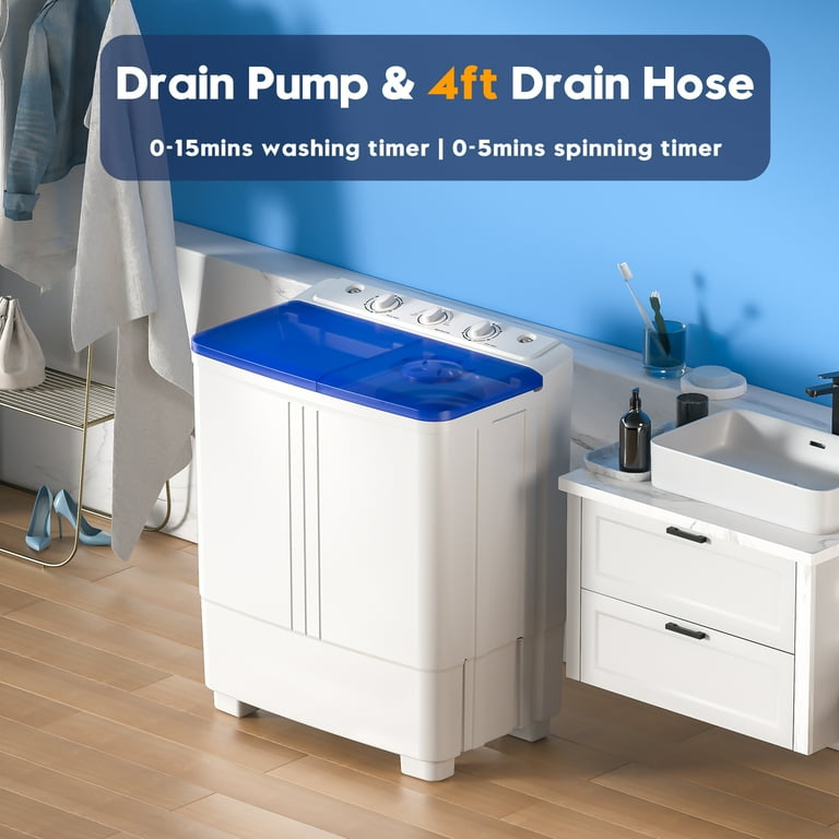 Auertech Portable Washing Machine, 20lbs Twin Tub Washer, Compact