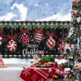 thumbnail image 3 of Merry Christmas Ornament Short Topper Kitchen Curtain Valance 54x18, Xmas Ball Holly Berry Window Treatment Rod Pocket, Winter Holiday Plaid Home Farmhouse Living Room Bedroom Bathroom Decor, 3 of 8