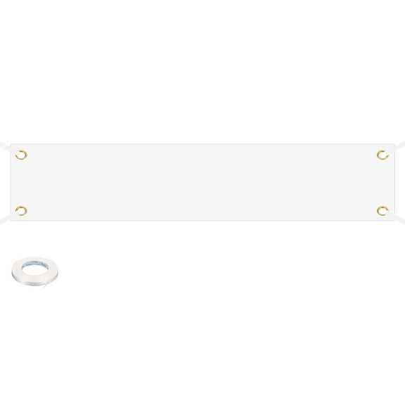 Uxcell Large White Blank Banner and Signs 1.97 x 9.84 Feet, 1 Set Sublimation Banners