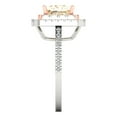 thumbnail image 3 of Clara Pucci 14K White/Rose Gold 2.07ct Morganite Halo Ring for Women, 3 of 8