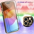 thumbnail image 2 of Compatible with iPhone 15 Pro Max Case Love Heart Plating Electroplate Luxury Elegant Case Camera Protector Soft TPU Screen Protector Shockproof Corner Back Cover -Black, 2 of 12