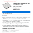 thumbnail image 2 of Cabin Air Filter - Compatible with 2007 - 2013 GMC Sierra 1500 2008 2009 2010 2011 2012, 2 of 2