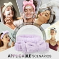 thumbnail image 6 of Headbands and Wristbands Set for Washing Face, Spa, Skincare, Gift for Women and Girls, with Powder Puffs, Pink, 6 of 6