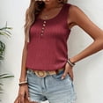 thumbnail image 3 of Cilsoka Women Summer Tank Tops Round Neck Sleeveless Front Pleated Button Down Tunic Casual Outfit 2026 Basic Loose Shirts, 3 of 7