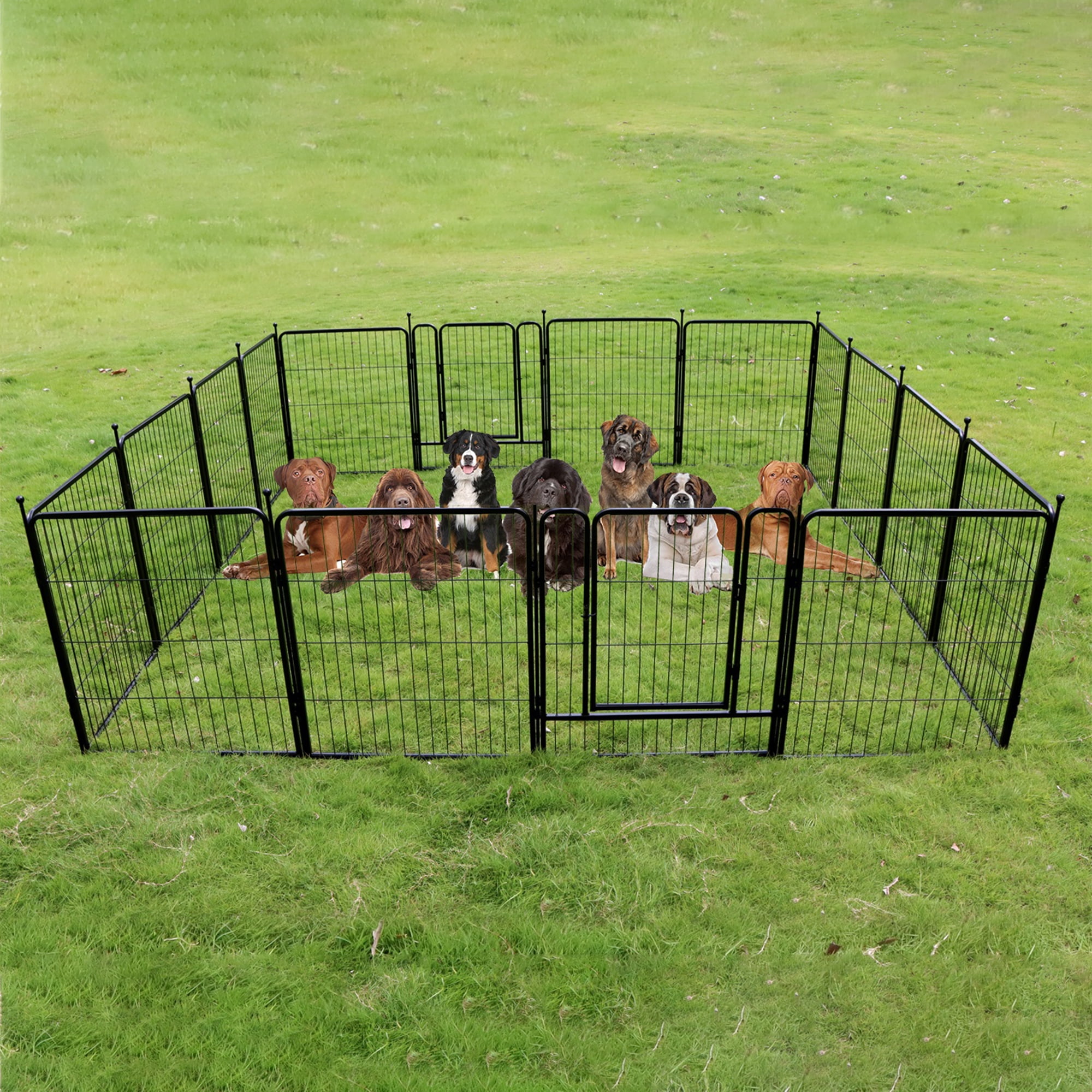 Pefilos 24 Panels Dog Playpen 40"x32" Pet Puppy Playpen for Medium Small Dogs Outdoor Exercise Pen Metal Indoor Dog Fence 3 Doors, Black Pefilos 24 Panels Dog Playpen 40"x32" Pet Puppy Playpen for Medium Small Dogs Outdoor Exercise Pen Metal Indoor Dog Fence 3 Doors, Black