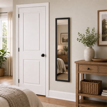 Mainstays 13x49 Black Rectangle Large Wall Mirror for Bathroom or Living Room