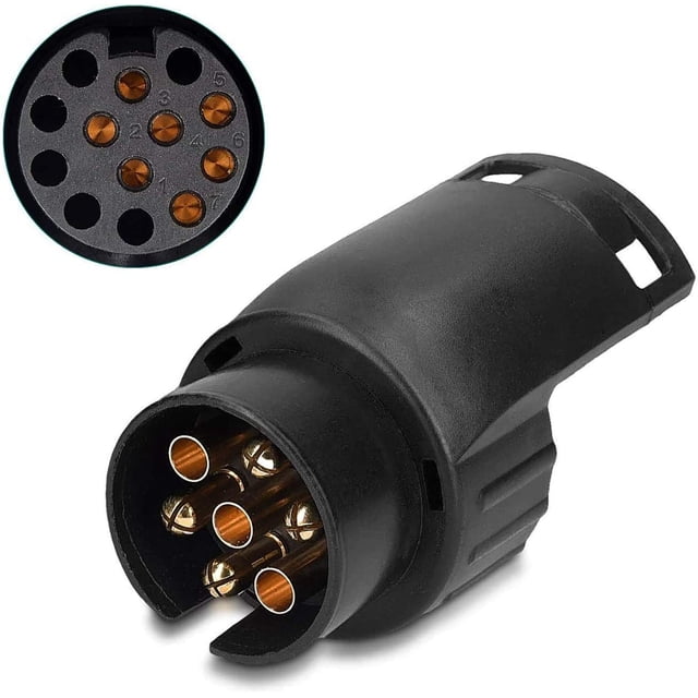 Adaptador de enchufe de enganche de remolque de 7 a 13 pines, 12 V, para coche, remolque, caravana, adaptador de enchufe de remolque de 7 a 13 polos