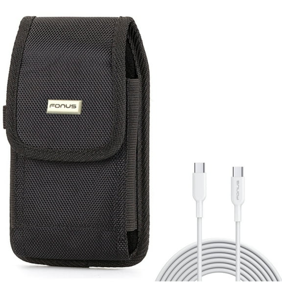 6ft Long Type-C Cable w Case Belt Clip for Samsung Galaxy S22 Ultra,S21,Ultra,S20 Ultra,Plus,Fan Edition,FE 5G - PD Fast Charger Cord Power Wire, Rugged Holster Combo
