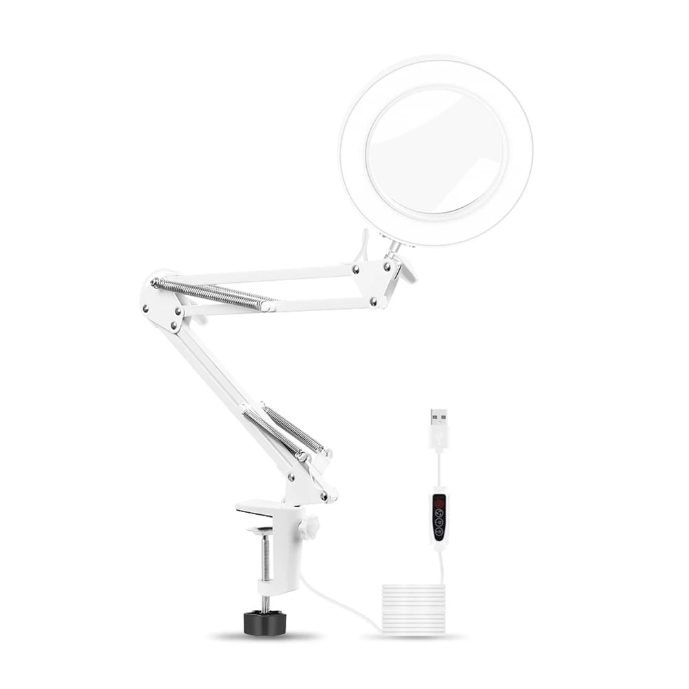 USB Clip-on 360° Adjustable 5X Magnifying Lamp for Reading Working Jewelry Maker Welding Rework Computer Board white Magnifying Work Light USB Clip-on 360° Adjustable 5X Magnifying Lamp for Reading Working Jewelry Maker Welding Rework Computer Board white Magnifying Work Light