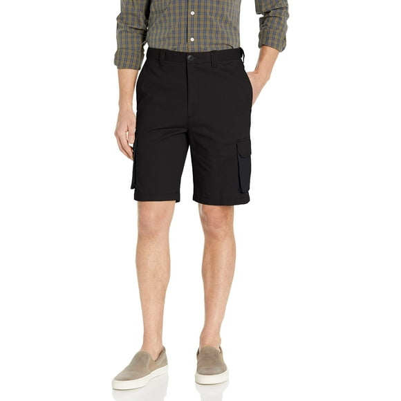 Haggar Short Cargo Extensible Confort pour Hommes, Noir, 36