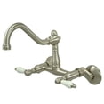 thumbnail image 1 of Kingston Brass KS3228PL Double Handle Wall Mount Kitchen Faucet, 1 of 1