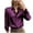 Purple, variant on Button down Shirts for Women Lapel V Neck Long Sleeve Tops Business Casual Loose Satin Shirts